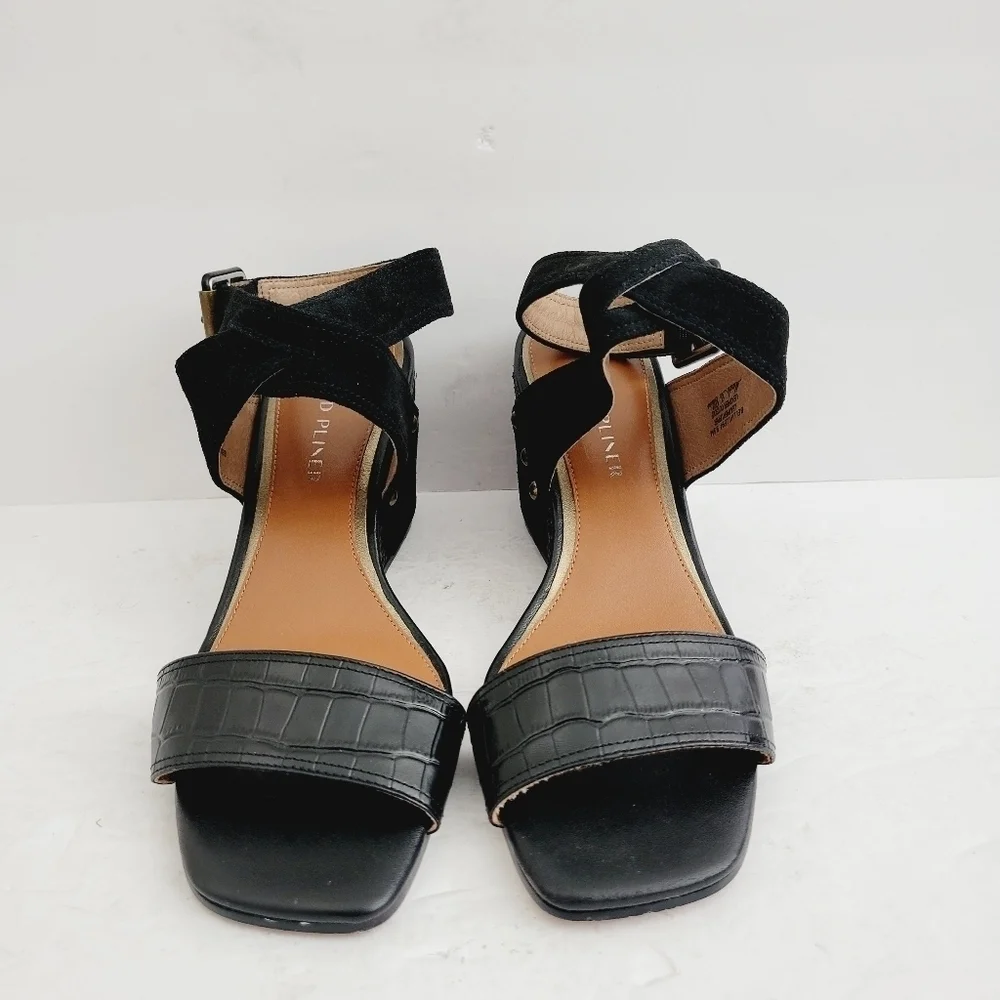 New Donald Pliner Women's Bellville Suede Crocco Wedge Sandals, Size 9,5